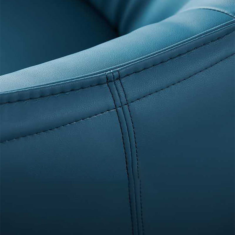 33.85" L x 31.49" W x 31.49" H Faux Leather Barrel Accent Chair for Bedroom