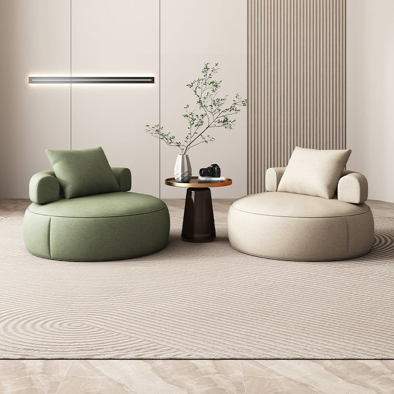 Faux Leather Slipper Chair Armless Chair with Pillow for Living Room