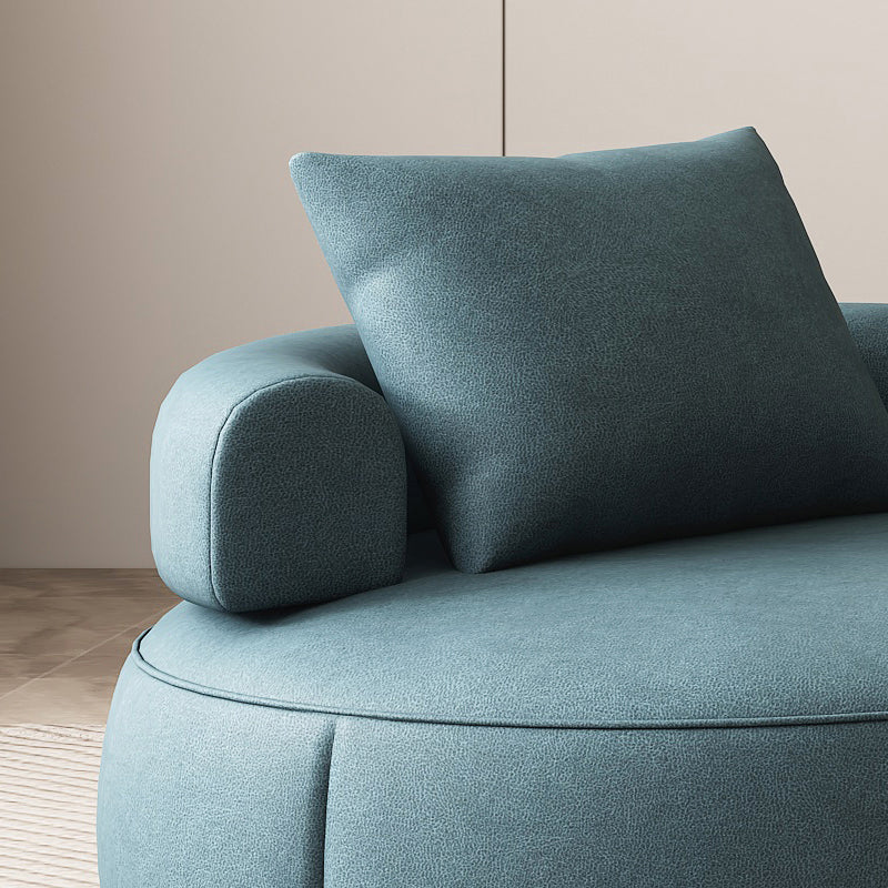 Faux Leather Slipper Chair Armless Chair with Pillow for Living Room