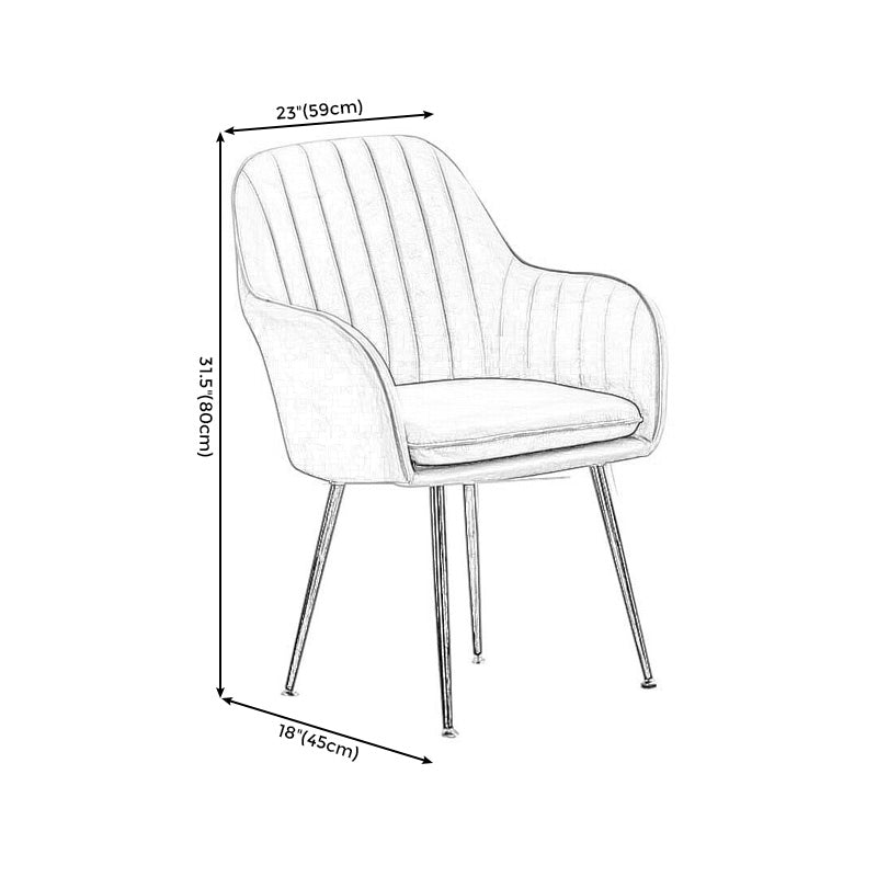 23.6"Wide Solid Color Armchair with Basic Four Legs for Bedroom
