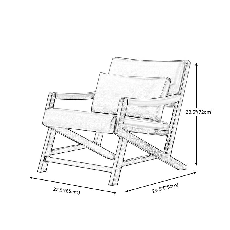 25.59" L x 29.52" W x 28.34" H Faux Leather Square Arms Lounge Chair with Pillow Back