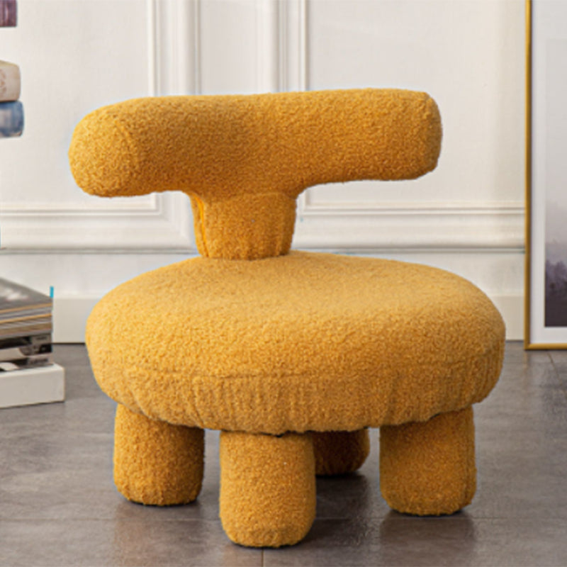 Wool Chair Armless Parsons Chair Fixed Back Chair for Living Room
