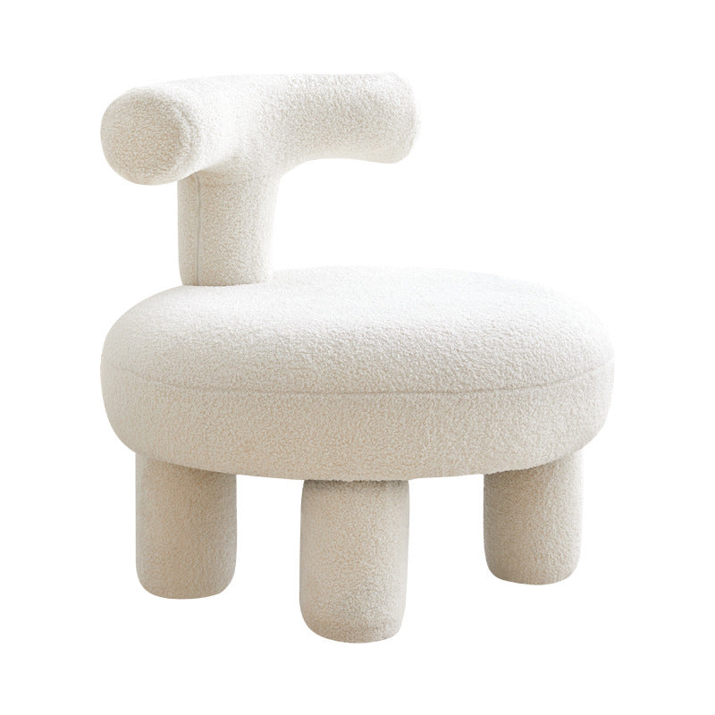 Wool Chair Armless Parsons Chair Fixed Back Chair for Living Room