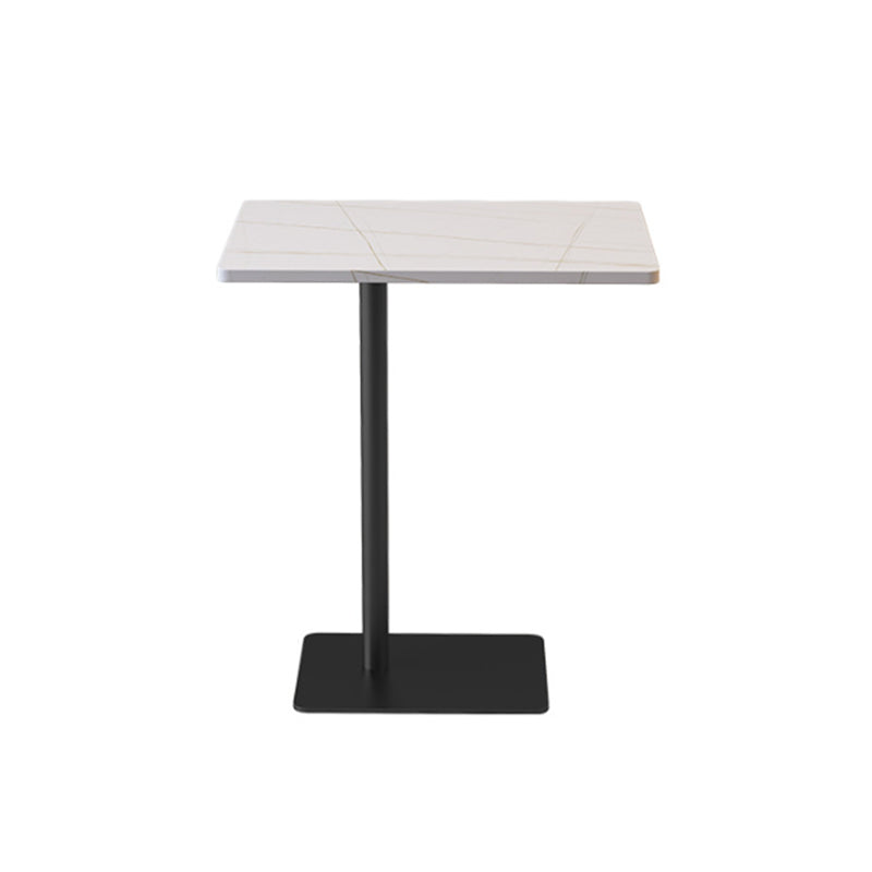 Rectangular Pedestal Stone Side Table 18.9" W x 12.99" D End Table