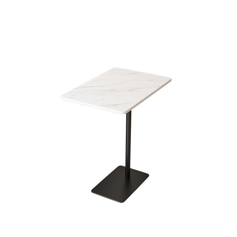 Rectangular Pedestal Stone Side Table 18.9" W x 12.99" D End Table