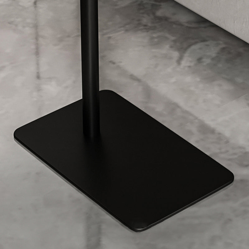 Rectangular Pedestal Stone Side Table 18.9" W x 12.99" D End Table