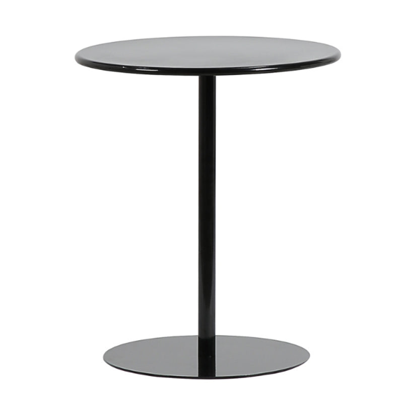 Round Metallic Side Table Contemporary Pedestal Side End Table