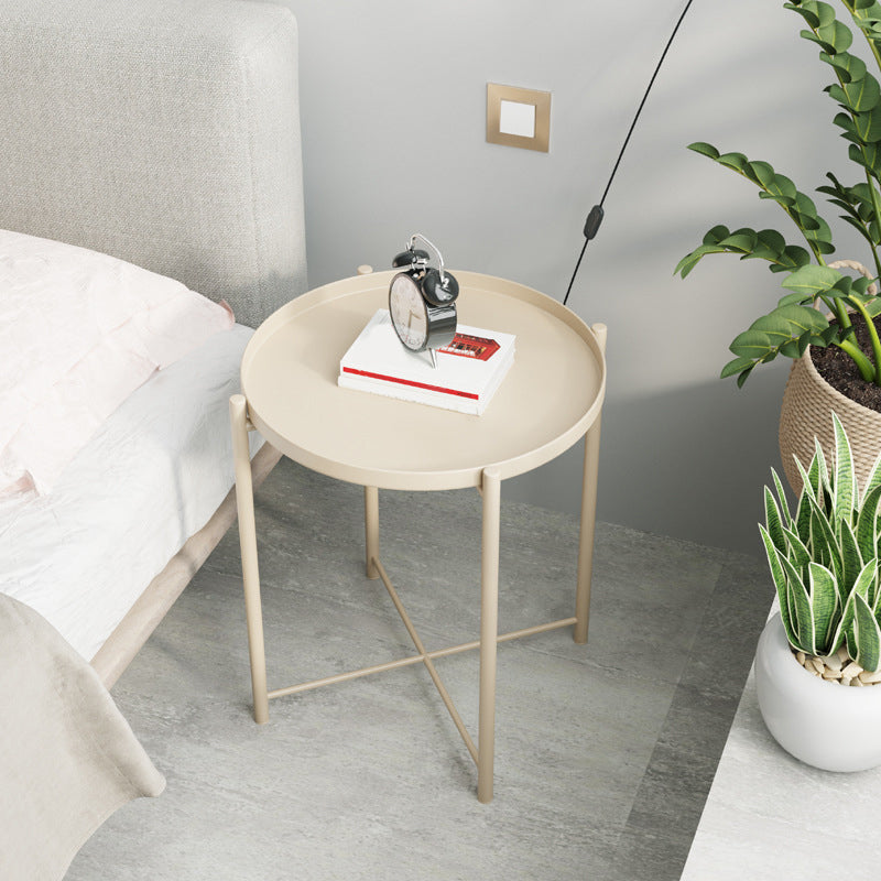 Nordic Round Metal Storage End Table 16.54" x 16.54" x 20.47" Sofa Side Table