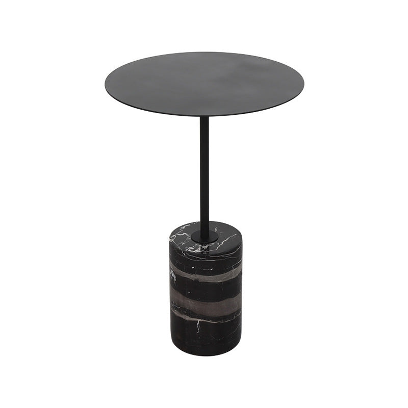 Round Pedestal Side Table Contemporary Mental Top End Table for Living Room