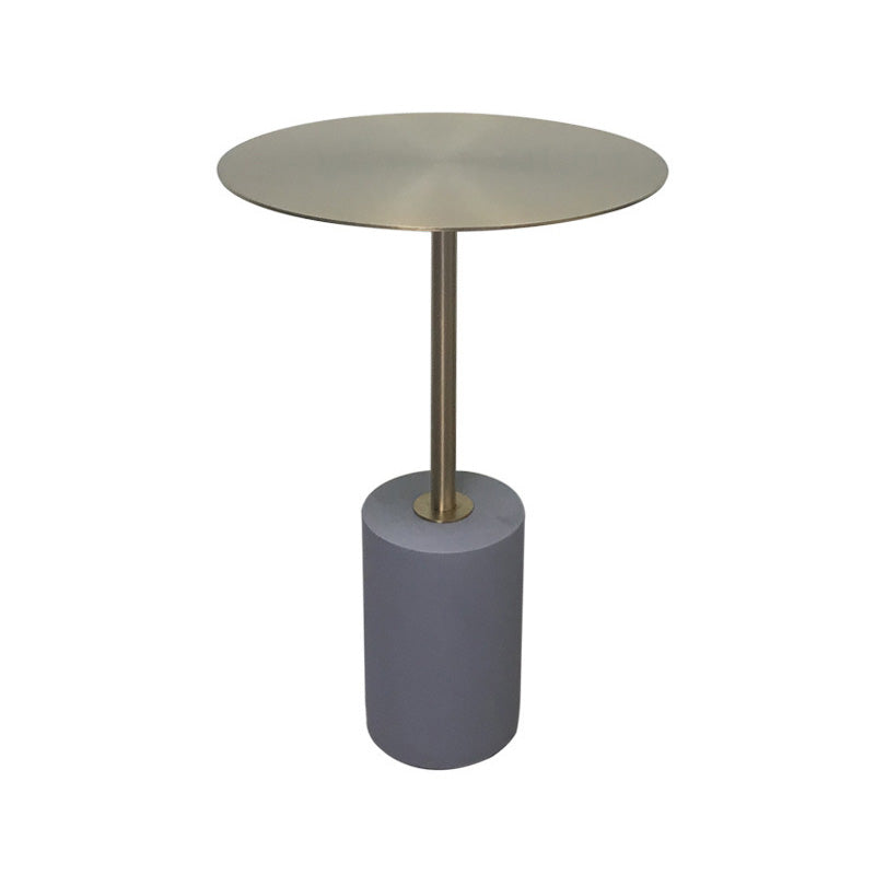 Round Pedestal Side Table Contemporary Mental Top End Table for Living Room