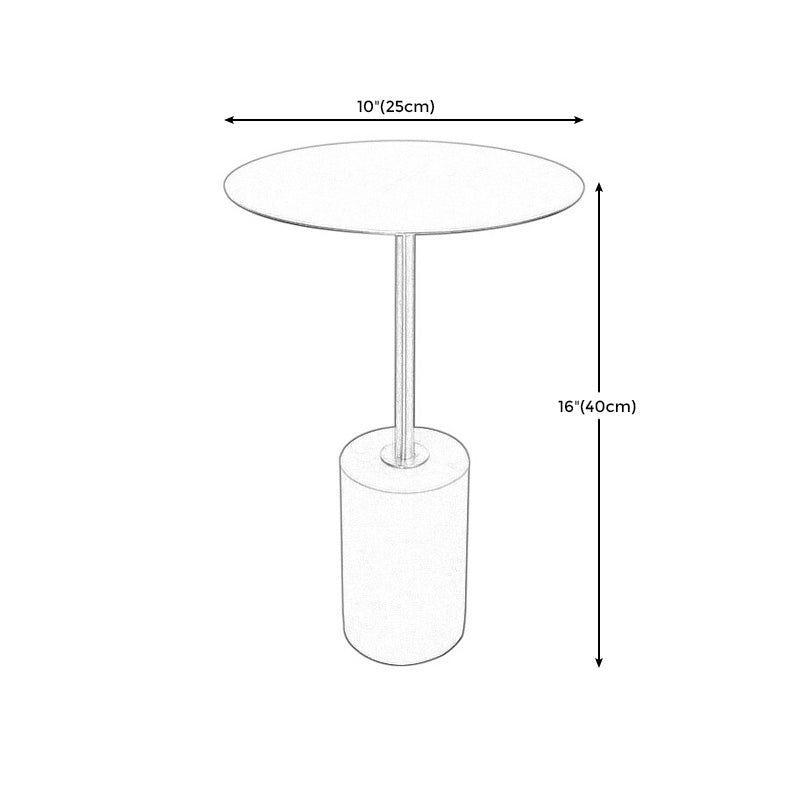 Round Pedestal Side Table Contemporary Mental Top End Table for Living Room