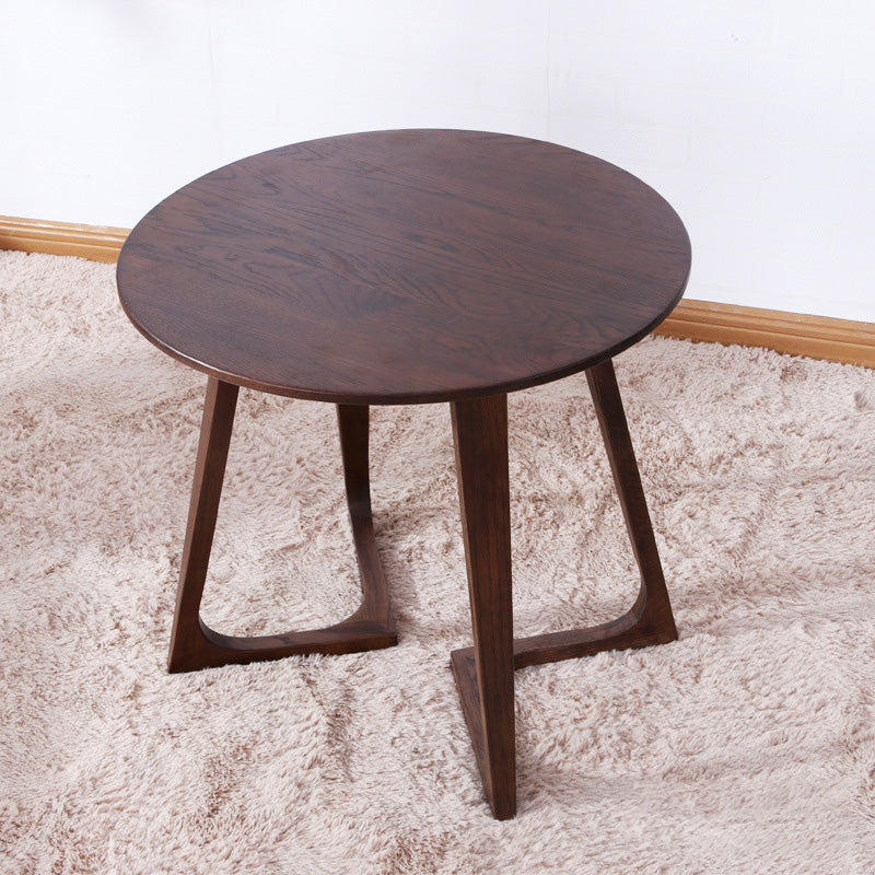 Living Room Solid Wood Abstract End Table Modern Round Top Sofa Side End Table