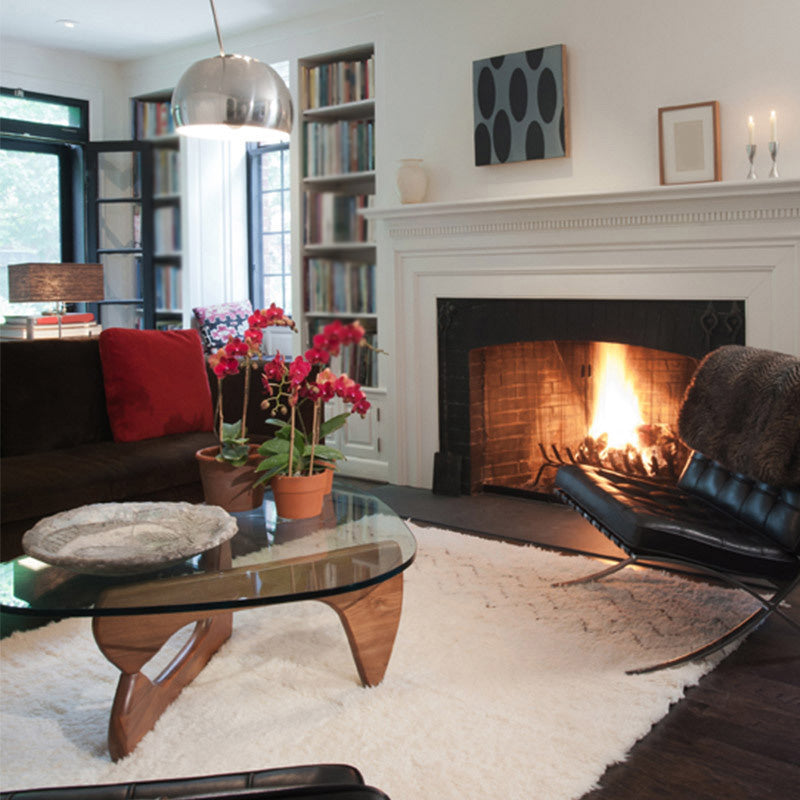 Abstract Base Design Wood/brown/black Solid Wood Tempered Glass Countertops Side Table