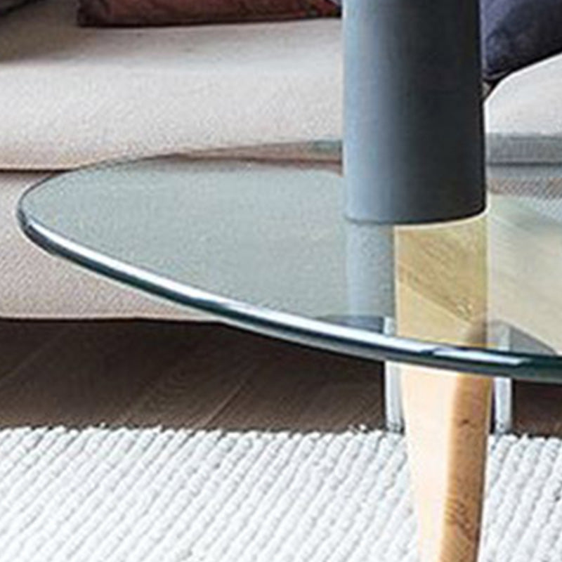 Abstract Base Design Wood/brown/black Solid Wood Tempered Glass Countertops Side Table