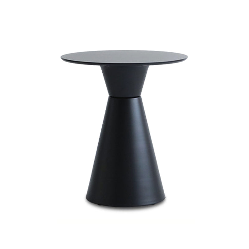 28.3 " H Single Leg Metal Base Solid Color Round Slate Coffee Table For Apartment