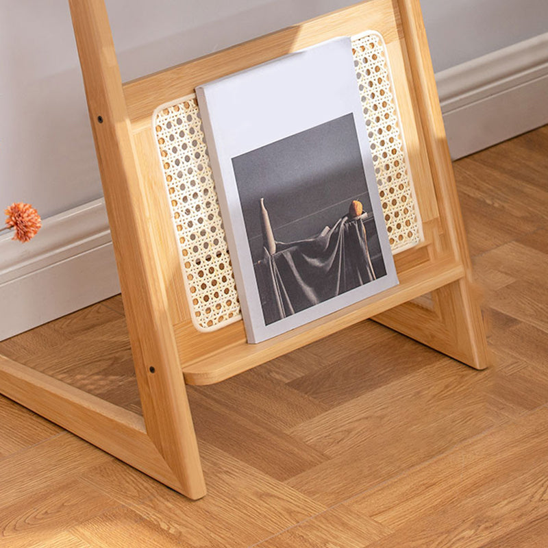 Living Room Rectangular Bamboo Side Table Natural/Brown One-Shelf End Table
