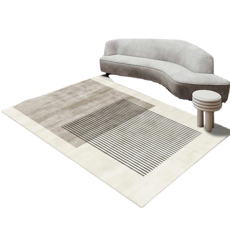 Modern Style Line Painting Rug Rectangle Stain Resistant Rug for Home Decor