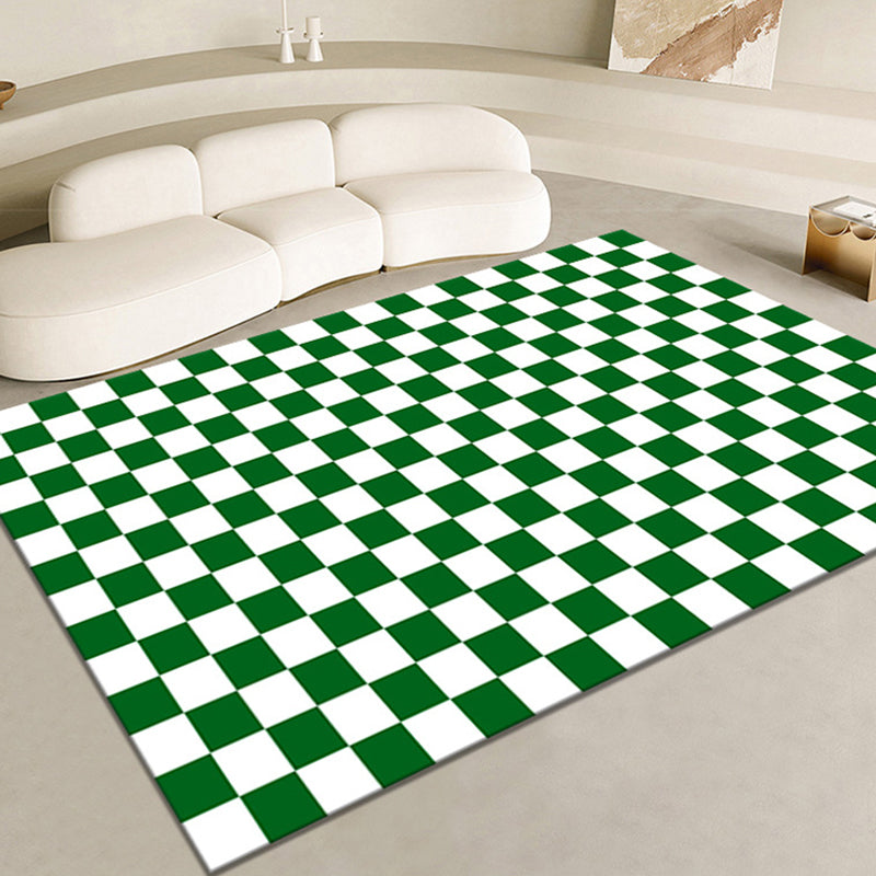 Colorful Lattice Pattern Rug Living Room Carpet Polyester Washable Area Rug