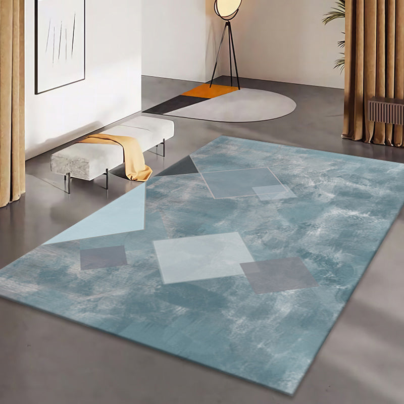 Grey Modern Rug Polyester Pattern Rug Stain Resistant Rug for Living Room