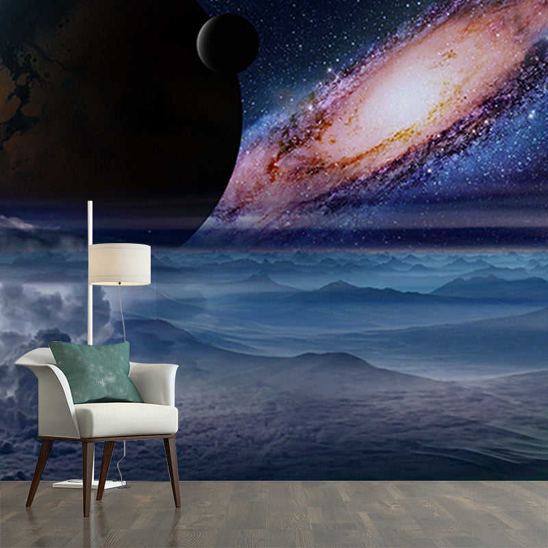Photography Stain Resistant Wallpaper Nebula Living Room Wall Mural
