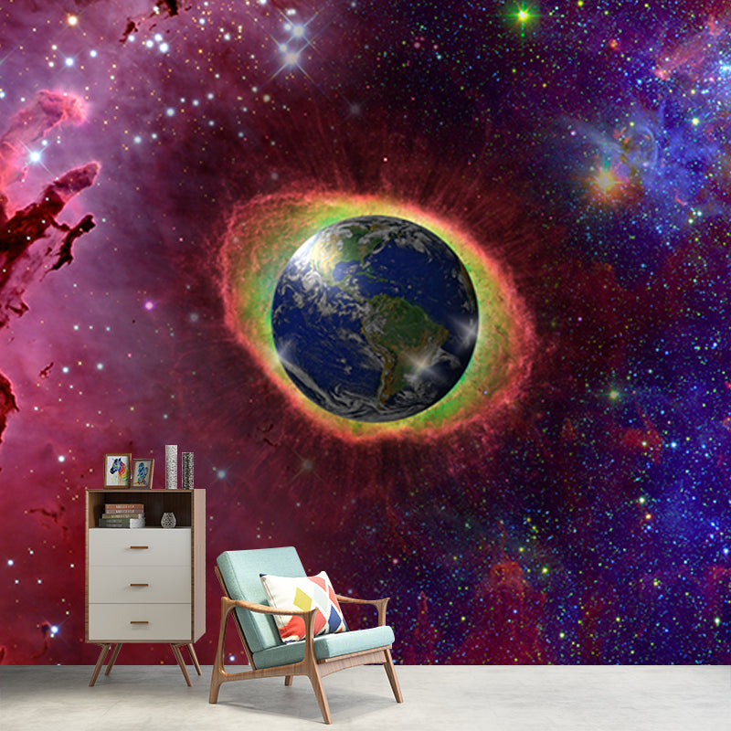 Photography Stain Resistant Wallpaper Nebula Living Room Wall Mural