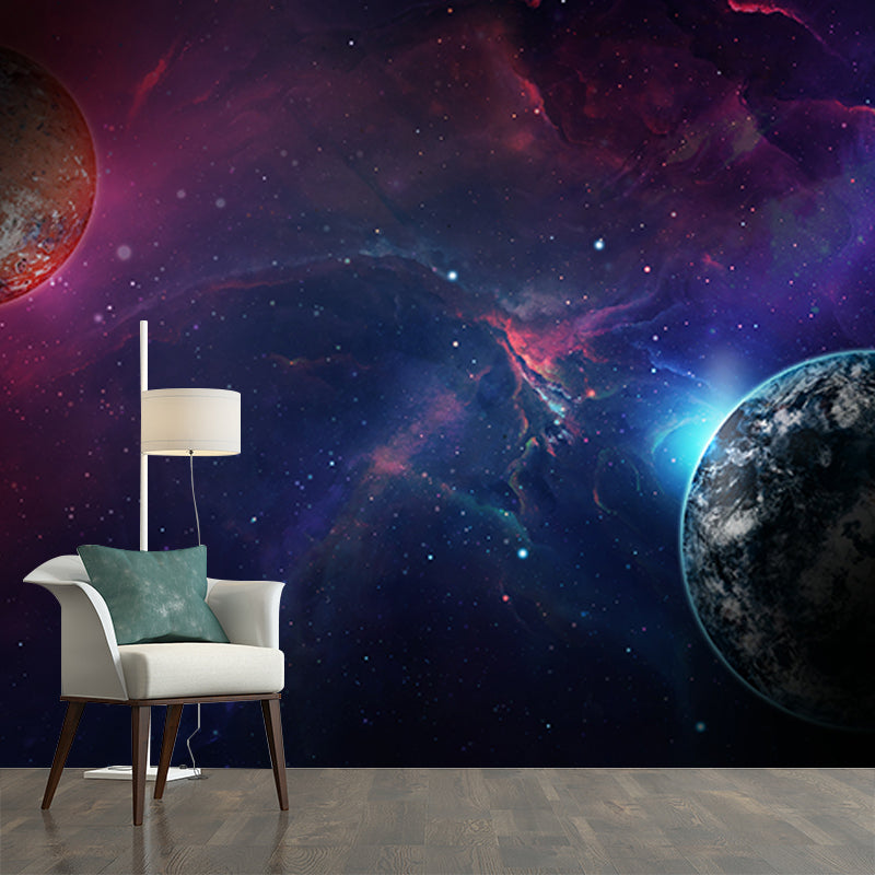 Modern Style Wall Mural Wallpaper Universe Living Room Wall Mural
