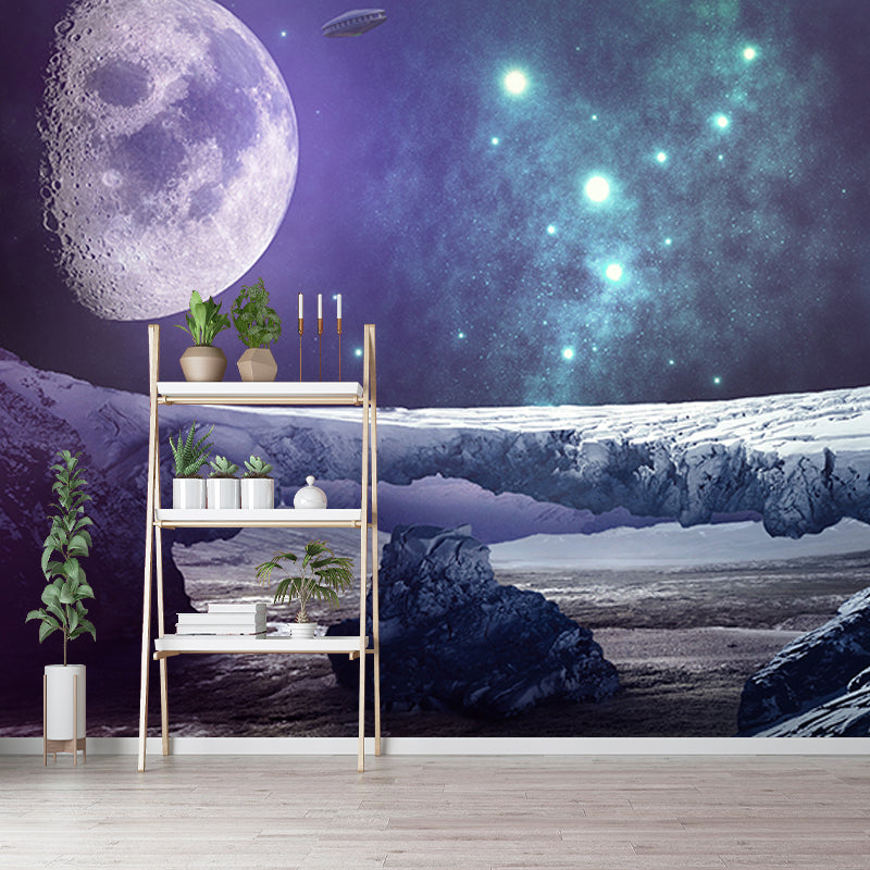 Universe Environment Friendly Resistant Mural Wallpaper Sleeping Room Wall Mural