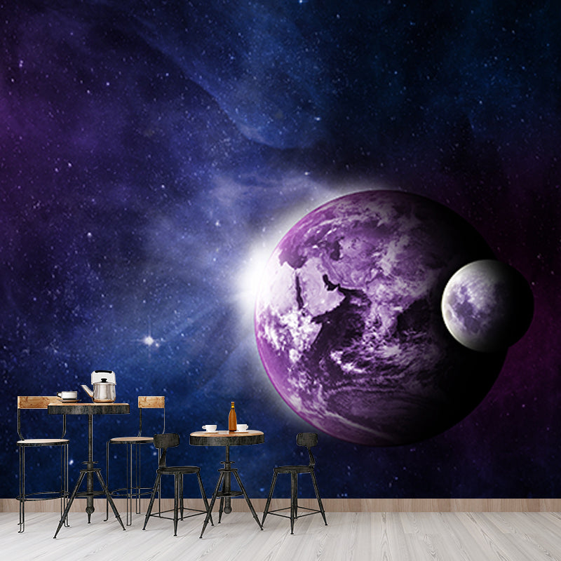 Mildew Resistant Environment Friendly Universe Wallpaper Indoor Wall Mural
