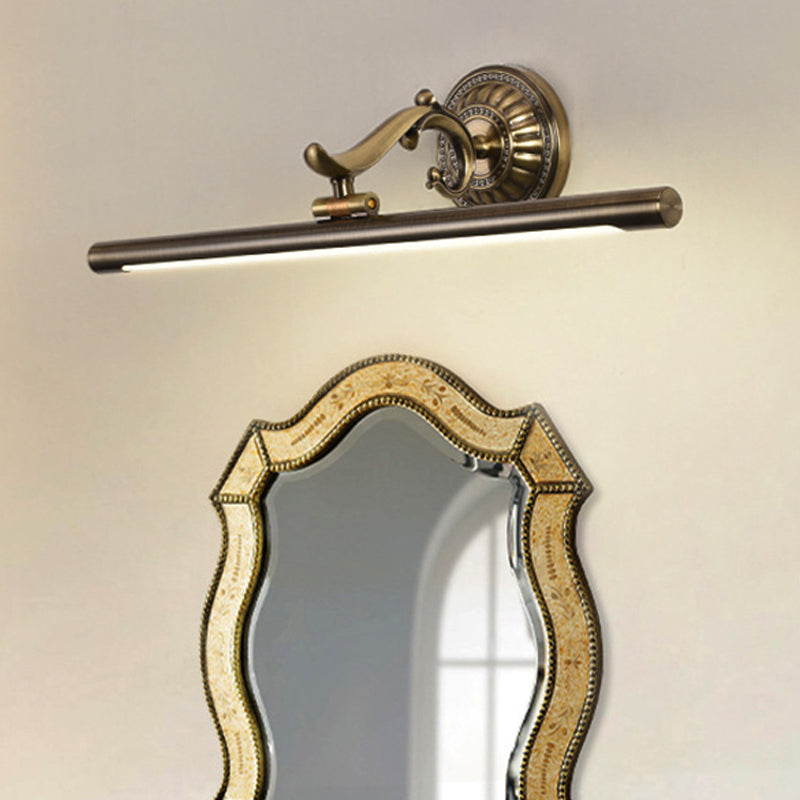 Linear Metallic Vanity Wall Light Modernist Style 16"/21.5" Wide LED Brass/Gold Finish Wall Mount Lighting over Mirror