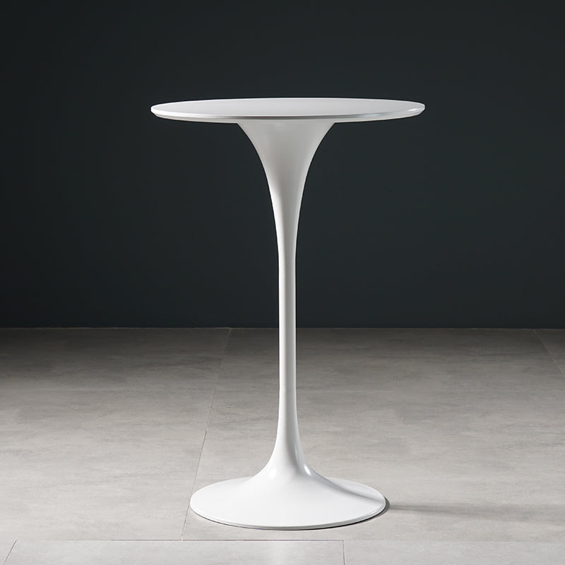 Stone Bar Dining Table Glam Round Bar Table with Pedestal for Dining Room