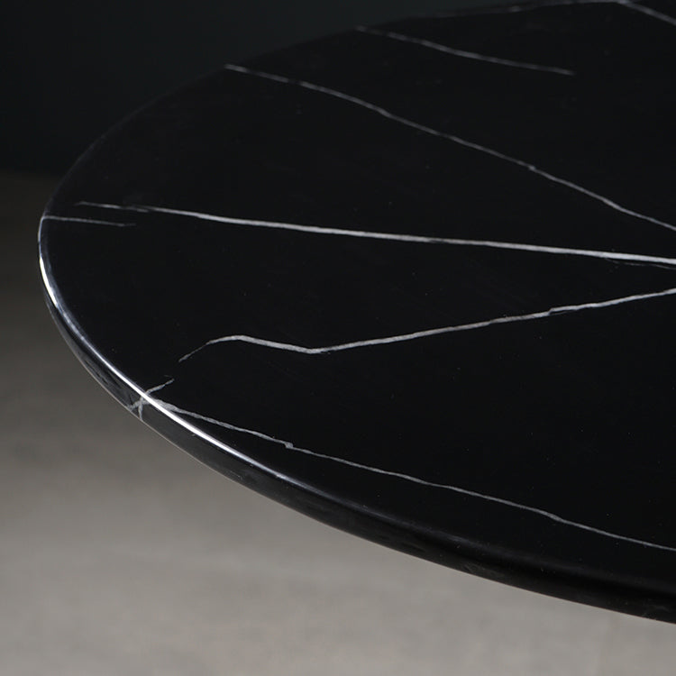 Stone Bar Dining Table Glam Round Bar Table with Pedestal for Dining Room