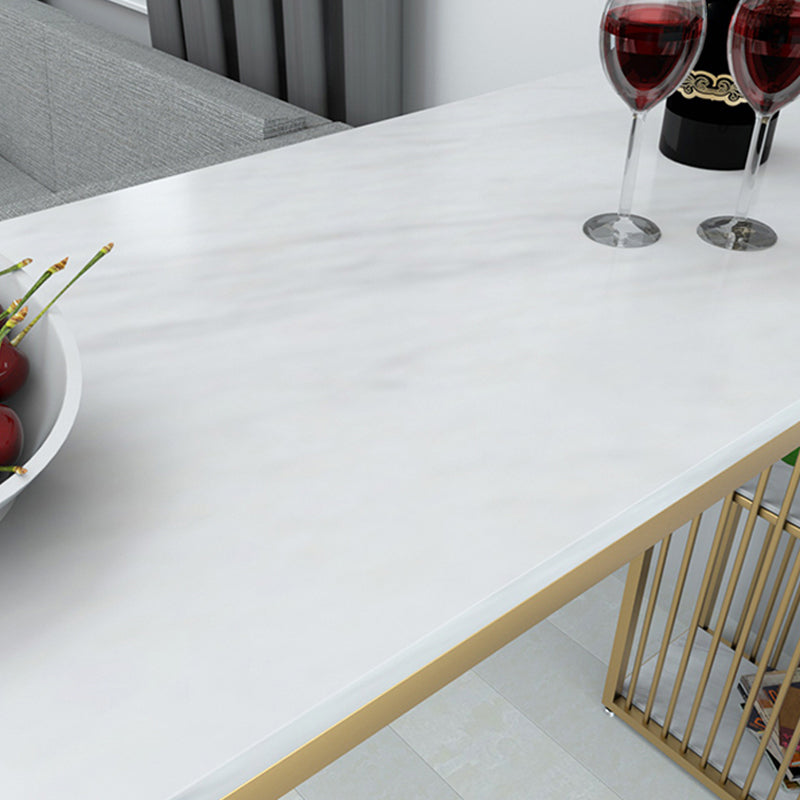 Rectangle Stone Bar Table Traditional Luxury Bar Dining Table with Sled Base