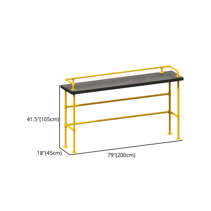 Modern Black and Yellow Bistro Bar Table Balcony Metal Height Cocktail Table
