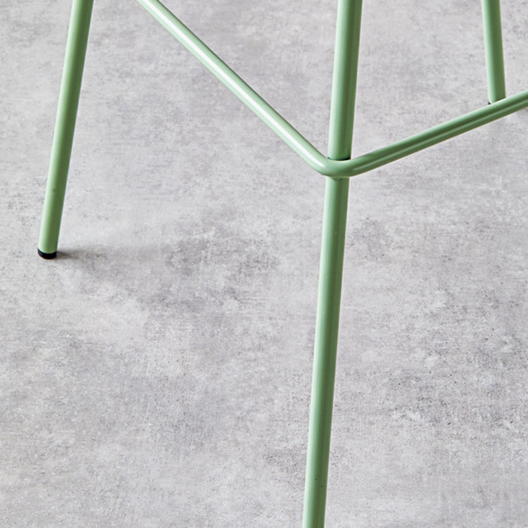 Contemporary Milk Tea Shop Footrest Matte Finish Metal Bar Stool