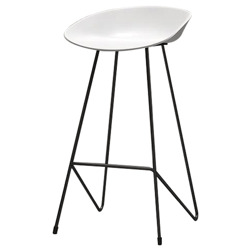 Nordic Armless Backrest Counter Stool Iron Kitchen Bar Stool with Acrylic Seat