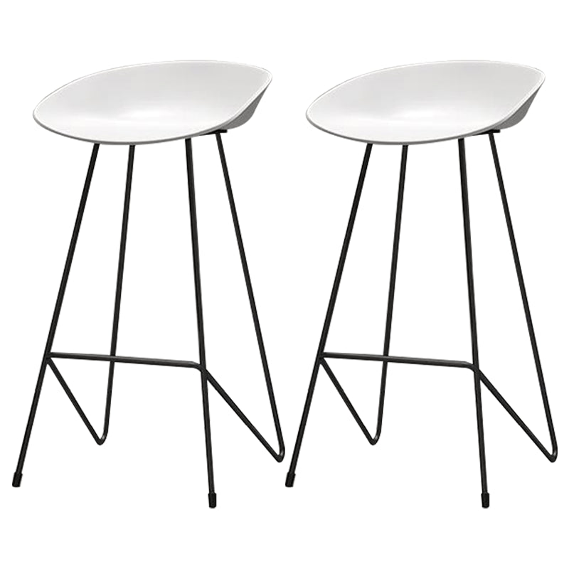 Nordic Armless Backrest Counter Stool Iron Kitchen Bar Stool with Acrylic Seat