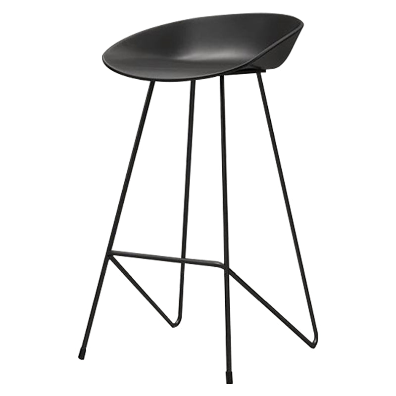 Nordic Armless Backrest Counter Stool Iron Kitchen Bar Stool with Acrylic Seat