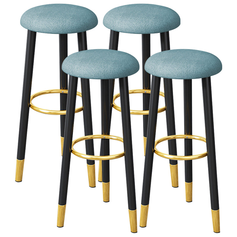 Scandinavian Home Backless Stool Matte Finish Upholstered Bar Stools