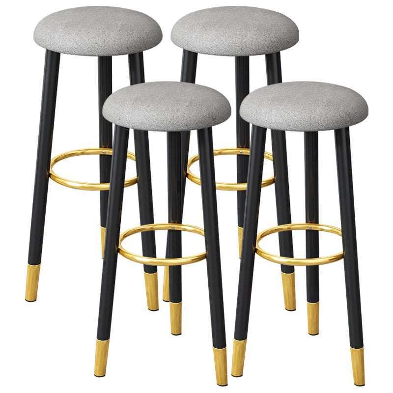 Scandinavian Home Backless Stool Matte Finish Upholstered Bar Stools
