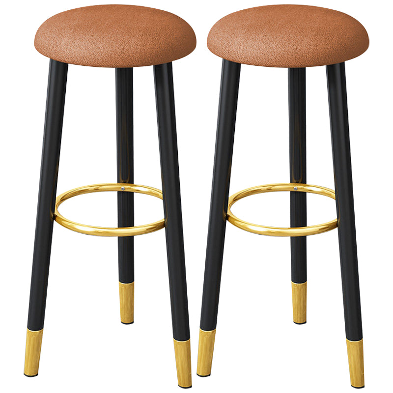 Scandinavian Home Backless Stool Matte Finish Upholstered Bar Stools