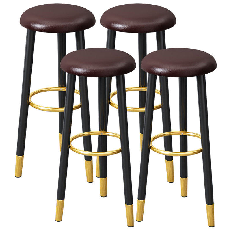 Scandinavian Home Backless Stool Matte Finish Upholstered Bar Stools