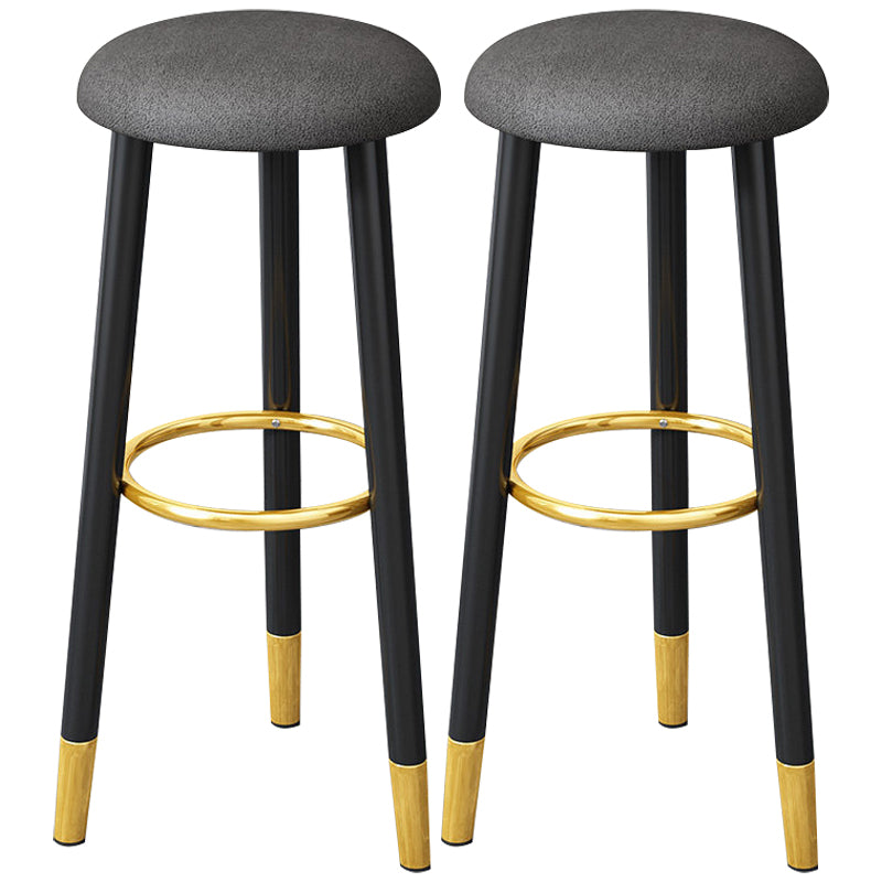 Scandinavian Home Backless Stool Matte Finish Upholstered Bar Stools