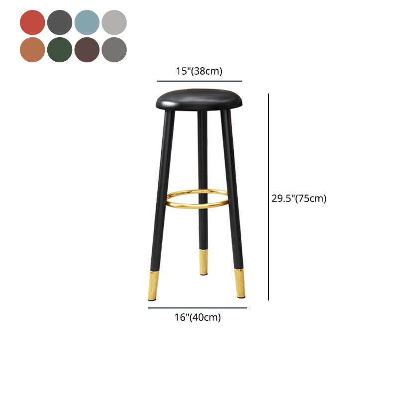 Scandinavian Home Backless Stool Matte Finish Upholstered Bar Stools