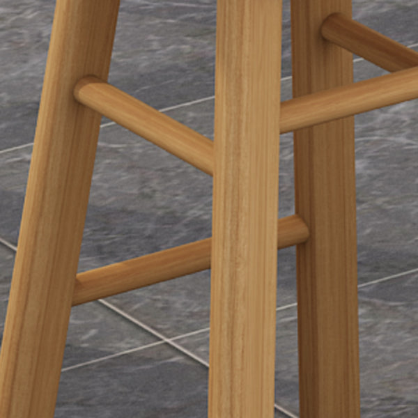 Modern Armless Backless Counter Stool Wood Kitchen Bar Stool with Seat and Pedal