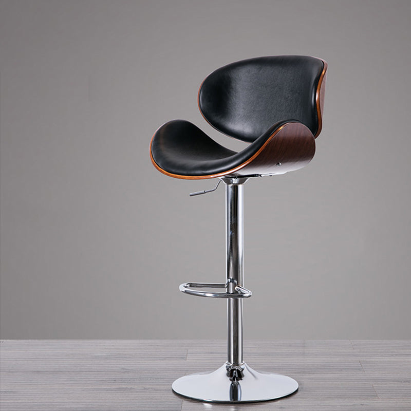 Contemporary Style Bar-stool Adjustable Leather Counter Bar Stool with Metal Legs