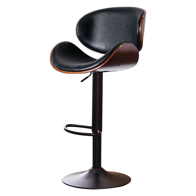 Contemporary Style Bar-stool Adjustable Leather Counter Bar Stool with Metal Legs