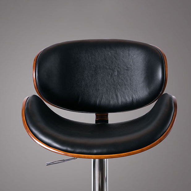 Contemporary Style Bar-stool Adjustable Leather Counter Bar Stool with Metal Legs