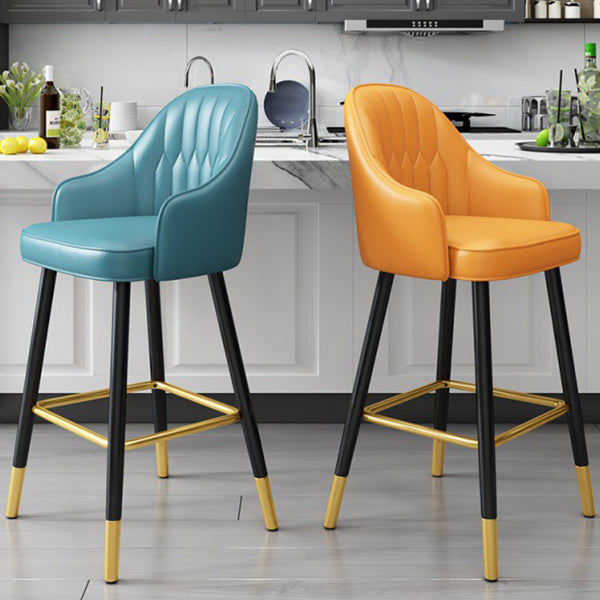 Scandinavian Home Armed Stool Matte Finish Upholstered Bar Stools