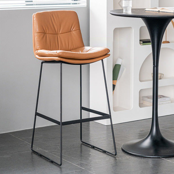 Scandinavian Armless Beauty Salon Stool Matte Finish Upholstered Bar Stools