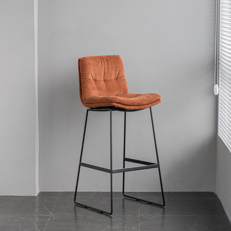 Scandinavian Armless Beauty Salon Stool Matte Finish Upholstered Bar Stools